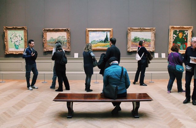 artoftheserpent's tweet photo. Vincent Van Gogh at the museum. https://t.co/ENbt5HhORt