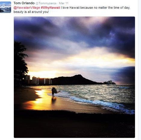 HawaiianVillage's tweet photo. We are thrilled to announce that Tom Orlando from NY is the winner of our #whyhawaii contest! Congratulations, Tom! https://t.co/Q7DOf3GZzM
