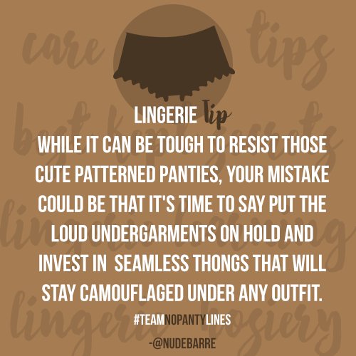 Cute patterned panties are out. Seamless thongs are in. #NudeBarre #StylishandDurable