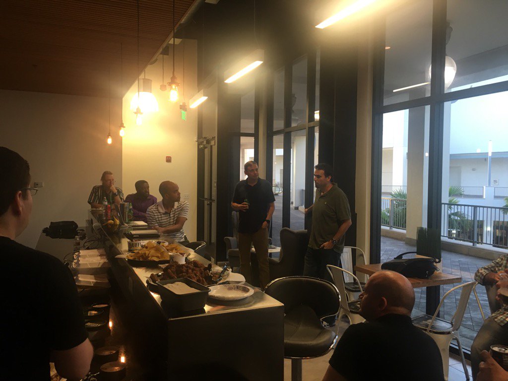 svpino's tweet photo. JavaScript meetup at @Levatas office. Great turnout! #lifeatlevatas https://t.co/8i9YC2O78s
