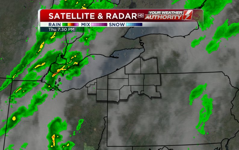 JET24FOX66's tweet photo. New high of 70 in Erie. More showers/storms later this evening. https://t.co/b1DTrBucNY