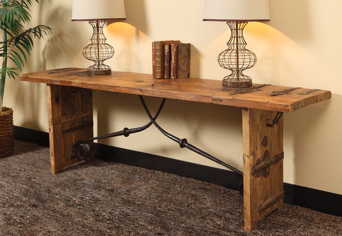 Our Kendari Console in beautiful reclaimed elm has an old world quality to it and is 40% off in store.