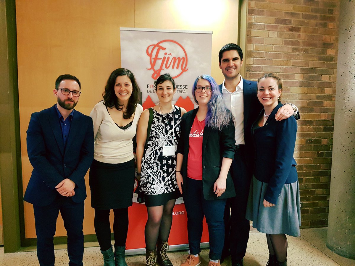Harout_MTL's tweet photo. Avec le président et les boursières du @_FJIM_ la présidente de @ConcertationMTL @ME_Brunet au #ERJ2016 #polmtl https://t.co/XpK5RC5A3b