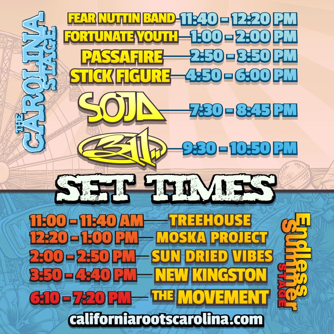 CarootsCarolina's tweet photo. Set time now available. Tickets going fast. @CarootsCarolina it's getting REAL! One week to go!#ItsaMovement https://t.co/CHrNJombyU