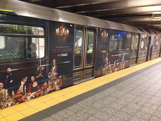 Outlander_STARZ's tweet photo. #Outlander has taken over NYC! Check out the 42nd St Shuttle to be immersed in Jamie and Claire's world. https://t.co/Wico7XuyPW