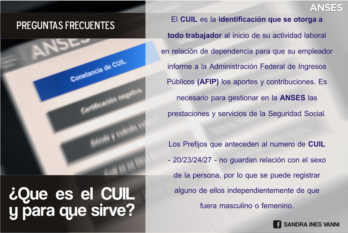 ansesLR's tweet photo. Preguntas: ¿Que es el CUIL? https://t.co/1OhKKoT2vw