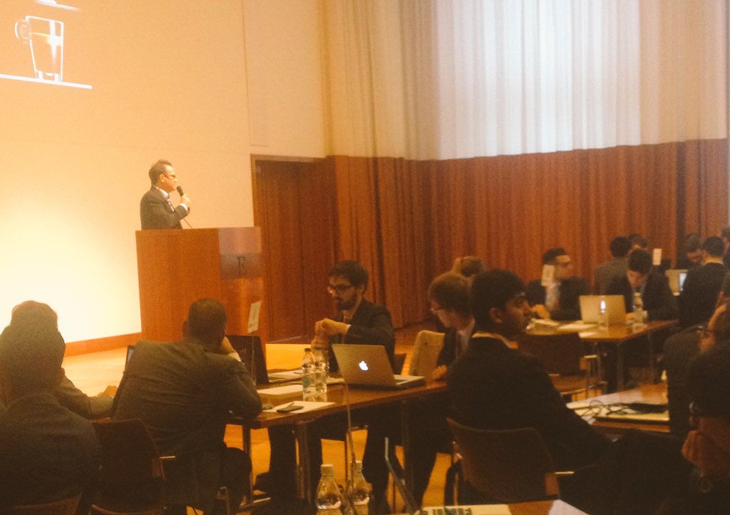 JulianeOswaldFS's tweet photo. Really hating this early bird thing... But enjoying @HSGStGallen Prof. Dr.  Aschari's opening speech #bgsg16 https://t.co/SB8WzUU5XU