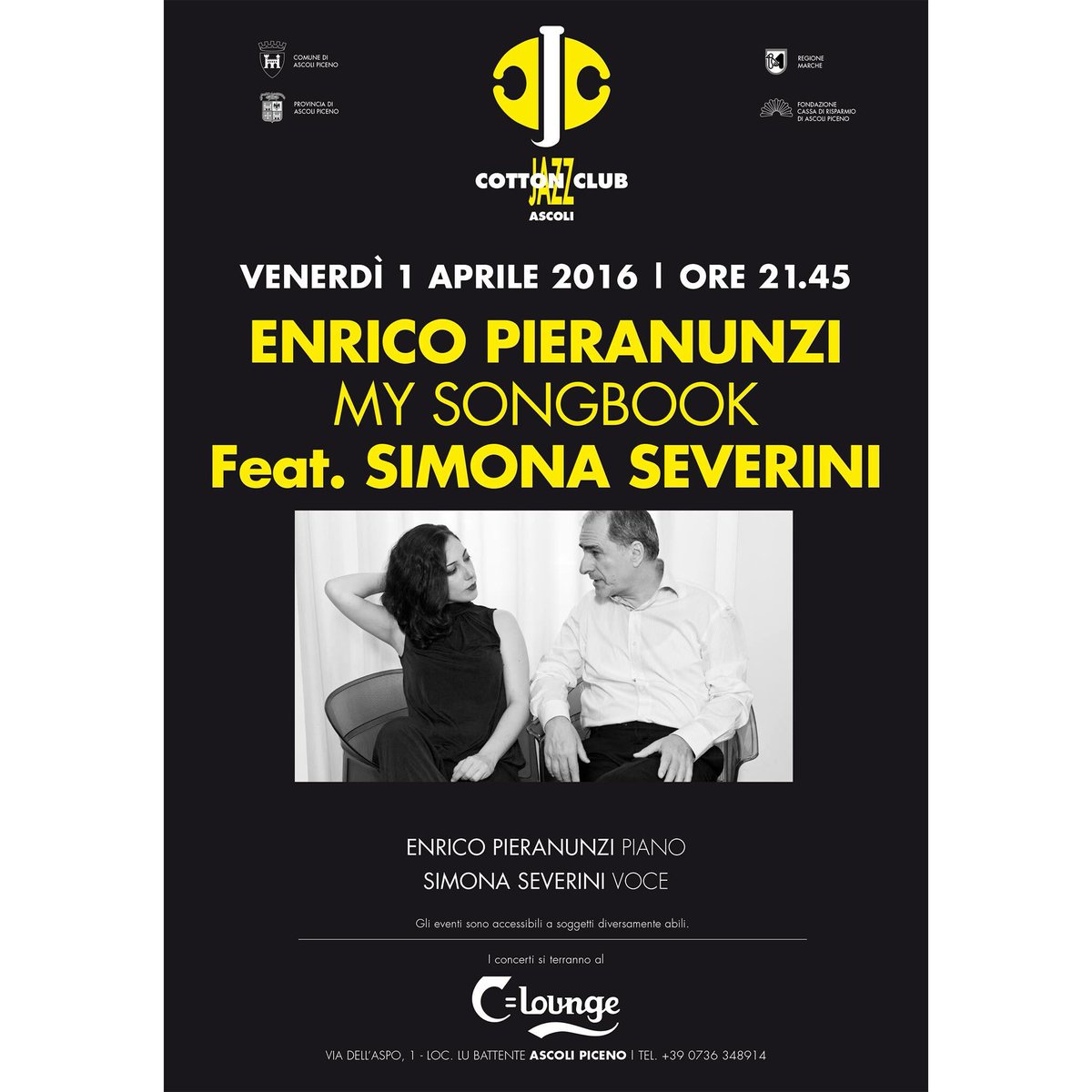 SimonaSeverini1's tweet photo. Steasera @cottonjazzclub Ascoli Piceno #enricopoeranunzi feat #simonaseverini #mysongbook! https://t.co/ChUJslNycu