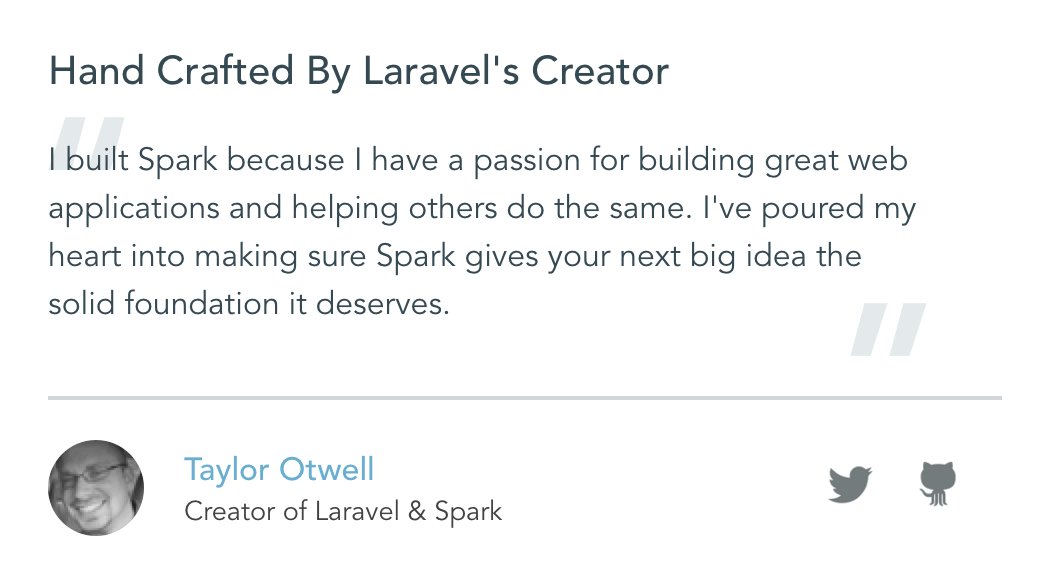 taylorotwell's tweet image. Burning the midnight oil on #SparkWatch working on the landing page...