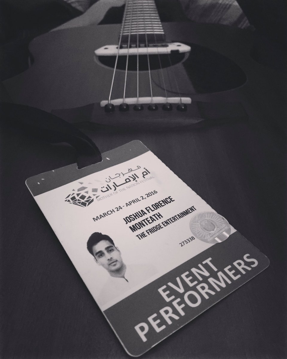 JoshMonteath's tweet photo. Geared up for Round 2 @motnfestival #motnfestival @thefridgedubai 
#guitar #music #acoustic #live #festival #concert https://t.co/2PfrTHvjnj