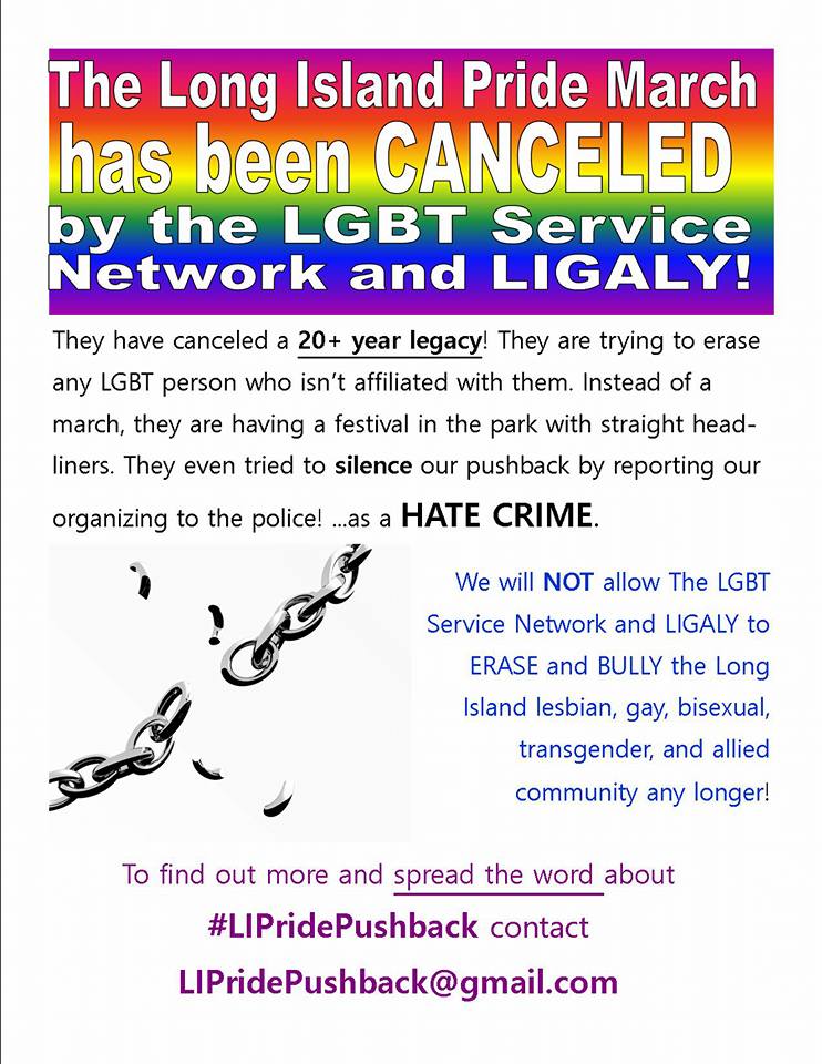 acehuett's tweet photo. #LIPRIDE #TAKEBACKPRIDE #LGBT #LONGISLAND @LGBTNetworkNY #LIPRIDEPUSHBACK  We won't be silent! https://t.co/rwYX9UIvFU