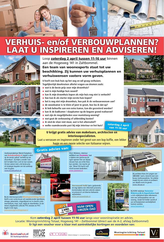 MarcMuskens's tweet photo. VERHUIS- en/of VERBOUWPLANNEN?
Kom zaterdag 2 april naar Zaltbommel voor #GRATIS advies van ons team van woonexperts https://t.co/zUXtavOyUz