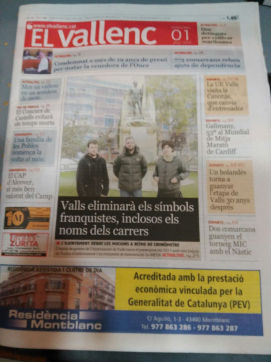 cupvalls's tweet photo. #Valls eliminara els simbols franquistes https://t.co/WwzvqGjRAd