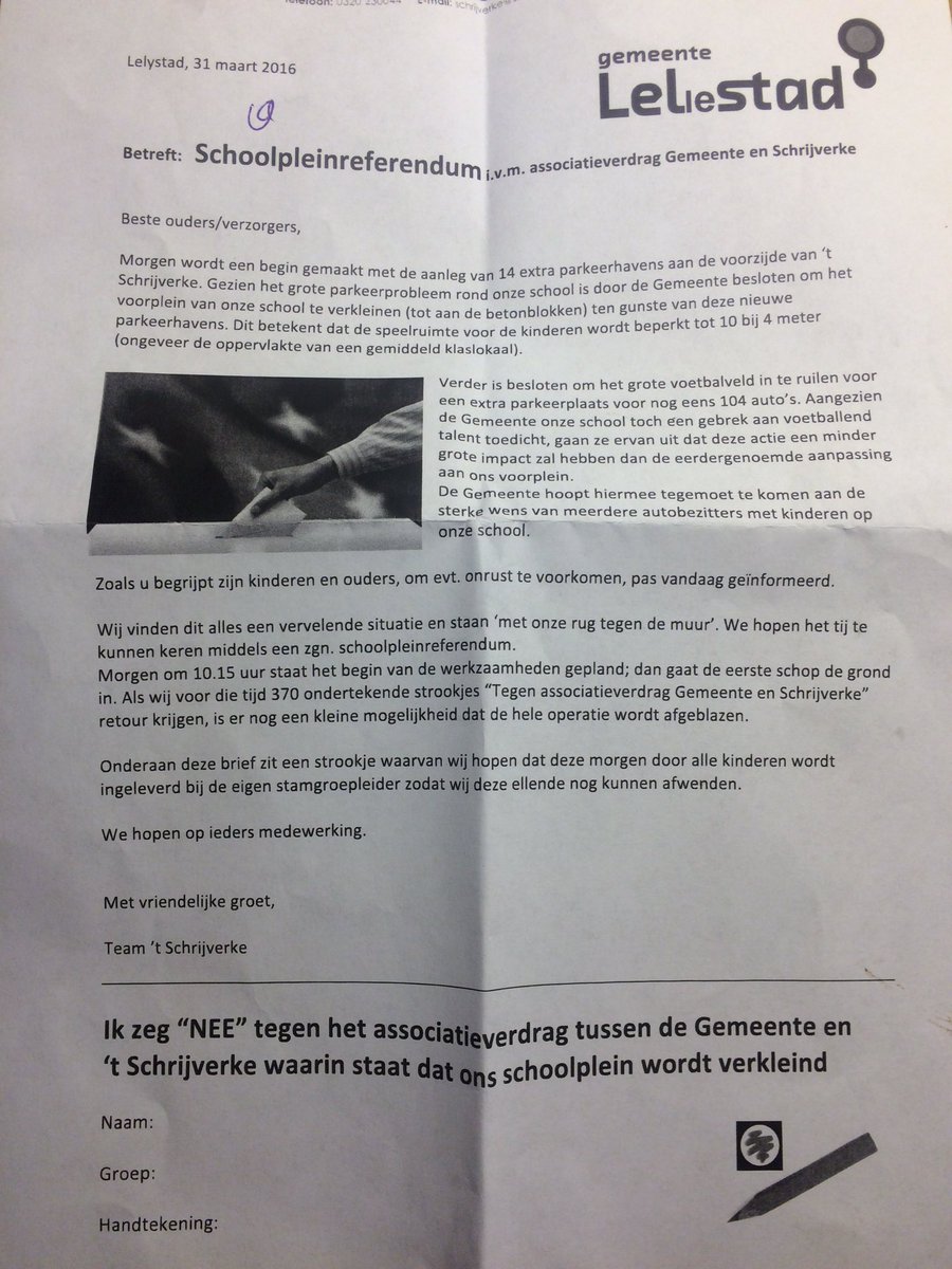 Gisteren, op 31 maart, kreeg zoonlief briefje mee van school. 👏👍🏻leuk gedaan van <a href="/t_schrijverke/">'t Schrijverke</a>