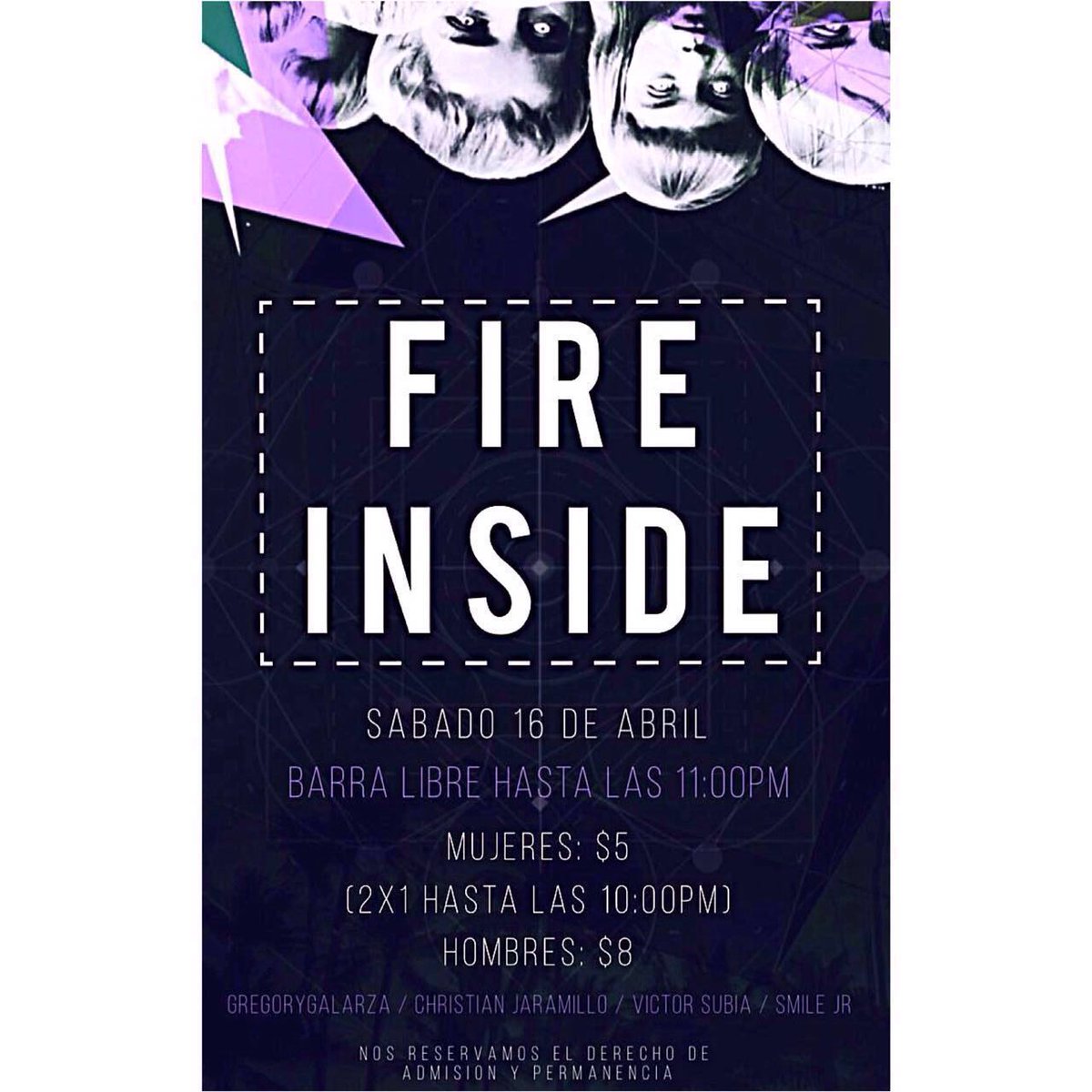 alexmorenonegr1's tweet photo. FIRE INSIDE🔥🌴
FECHA: Sábado 16 de abril🔜
LUGAR: (Confirmado solo por interno)
#FireInsideEc. https://t.co/1bAIMIiYdg