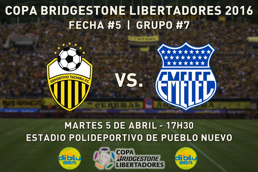 Mundo_Emelec's tweet photo. RT SomosEmelecBDP: Ya está confirmado el horario para el Deportivo Táchira vs Emelec, próximo partido de #CopaLibe… https://t.co/yfCNFOorjm