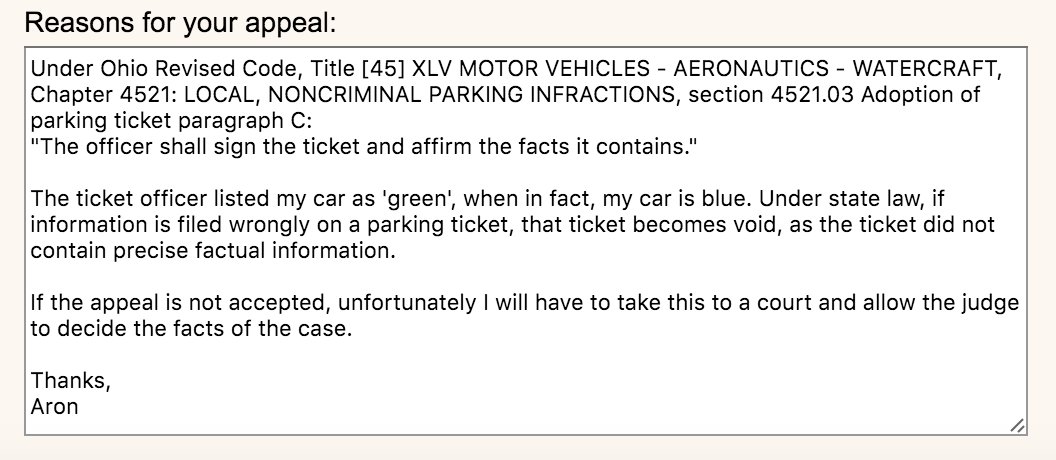 CoolShirtGuy's tweet image. just appealed my parking ticket because they wrote that my car is green even though it's blue #gettingdesperate
