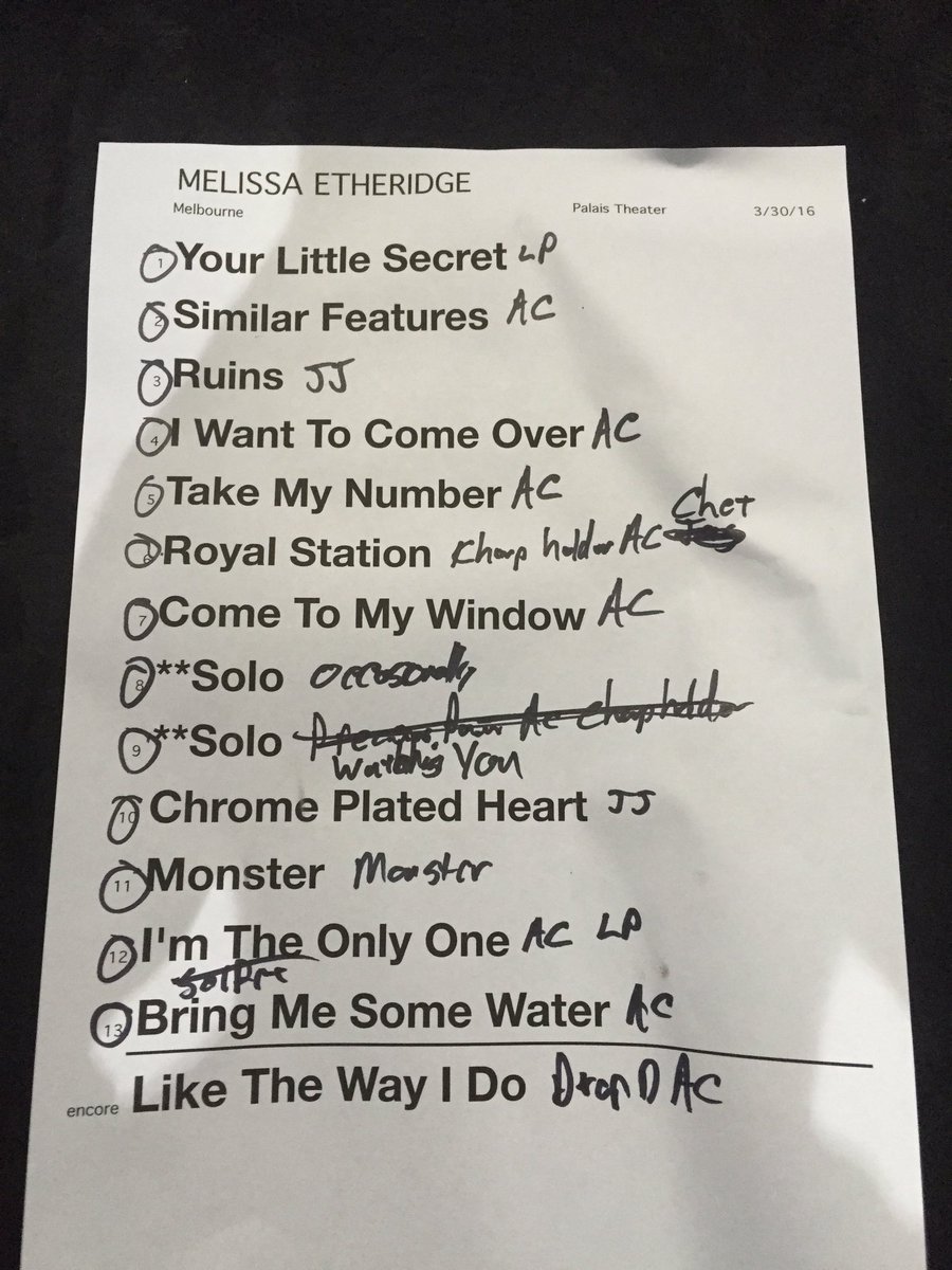 Morrison618's tweet image. Melbourne Setlist!
