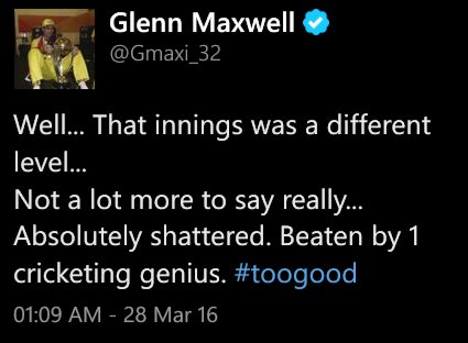 Keyan48Karthik's tweet photo. @mushfiqur15  #Aus Lose The Match #INDvsAUS  But #Maxi Tweet Is 👇👇👇He is a Real SportsManHatsoff #Maxi https://t.co/DrnOfmnmq1