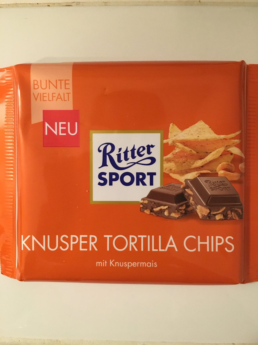 DesignAware's tweet image. The latest example in the lets-pair-chocolate-with-things-unexpected craze. (From @ritter_sport.)