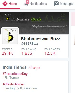 BBSRBuzz's tweet photo. First time ever #hashtag #trending for 8 hours, salute to all who helped #UtkalaDibasa, #Odias rocking in #twitter https://t.co/mrICxtiKhA
