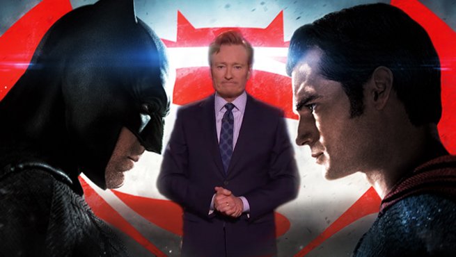 JohnnWo4LIFE's tweet photo. #CONAN Batman vs Superman episode tonight. @ConanOBrien @TeamCoco @TeamCocoFans https://t.co/D2IwdznQqB