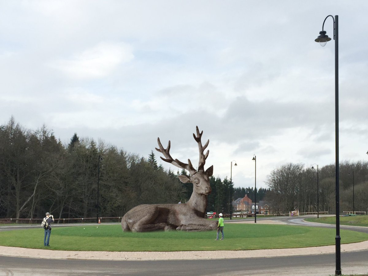 WynyardPark's tweet photo. Now that's a remarkably big piece of Art. Finally got the Wynyard Stag Sculpture installed.. #Stag #ArtPlaysAPart https://t.co/4LfNHeDh5m