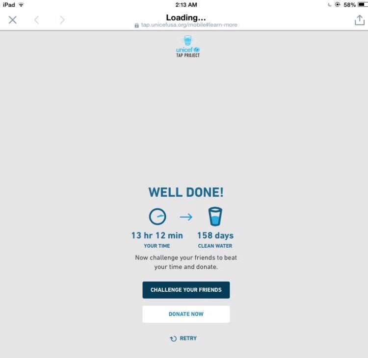 KristinLeonka's tweet photo. @TeaLeoni two days without my iPad wasn't difficult at all! So glad I did all of this! 😊 #UNICEFTapProject https://t.co/X9A1jY2kYt