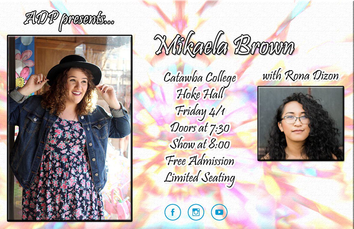 Catawba_ADP's tweet photo. This is NO JOKE!  Friday 4/1/16 (April Fools Day) come support Mikaela Brown and Ronalyn Dizon in Hoke Hall at 8pm! https://t.co/eqW4dyyhgW