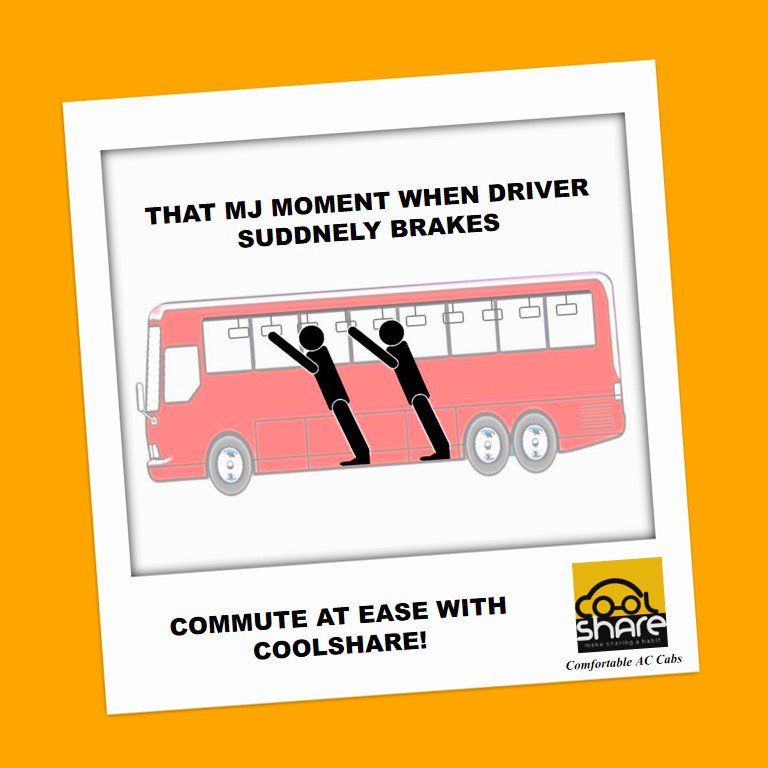 Coolshare15's tweet photo. #Bus #Driver #SuddenBrake #MJ #AntiGravityLean #CoolShare #Commute #Ease #Comfortable #AcCabs https://t.co/qgirXQ7H11