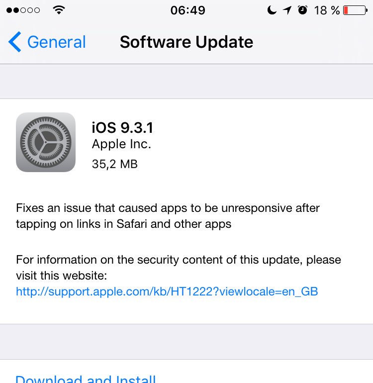 FabianMH's tweet photo. Finally! #ios93fail https://t.co/fyGV6Jj7si