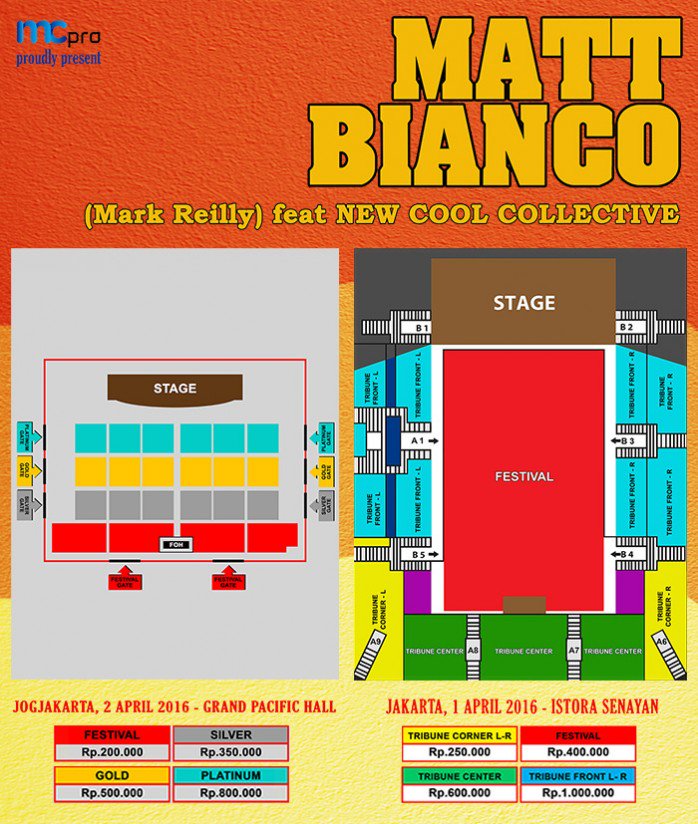 TIKET MATT BIANCO &amp; FARIZ RM, ON THE SPOT DI ISTORA PENJUALAN TIKET MULAI PUKUL 10.00 WIB s/d SELESAI,