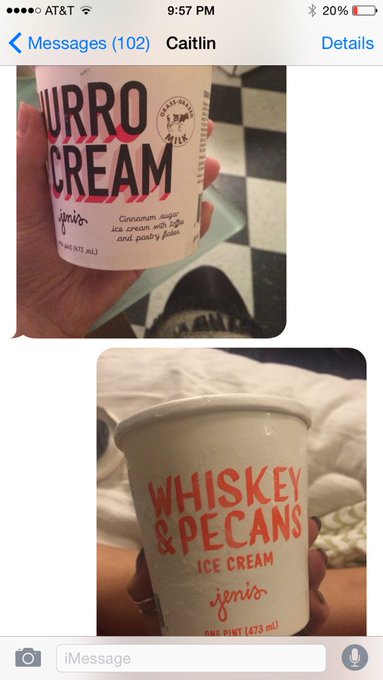 tfw you're super sad & your gf reminds you that you have ice cream & you bond harder over Jeni's ? @CaitlinAckerman