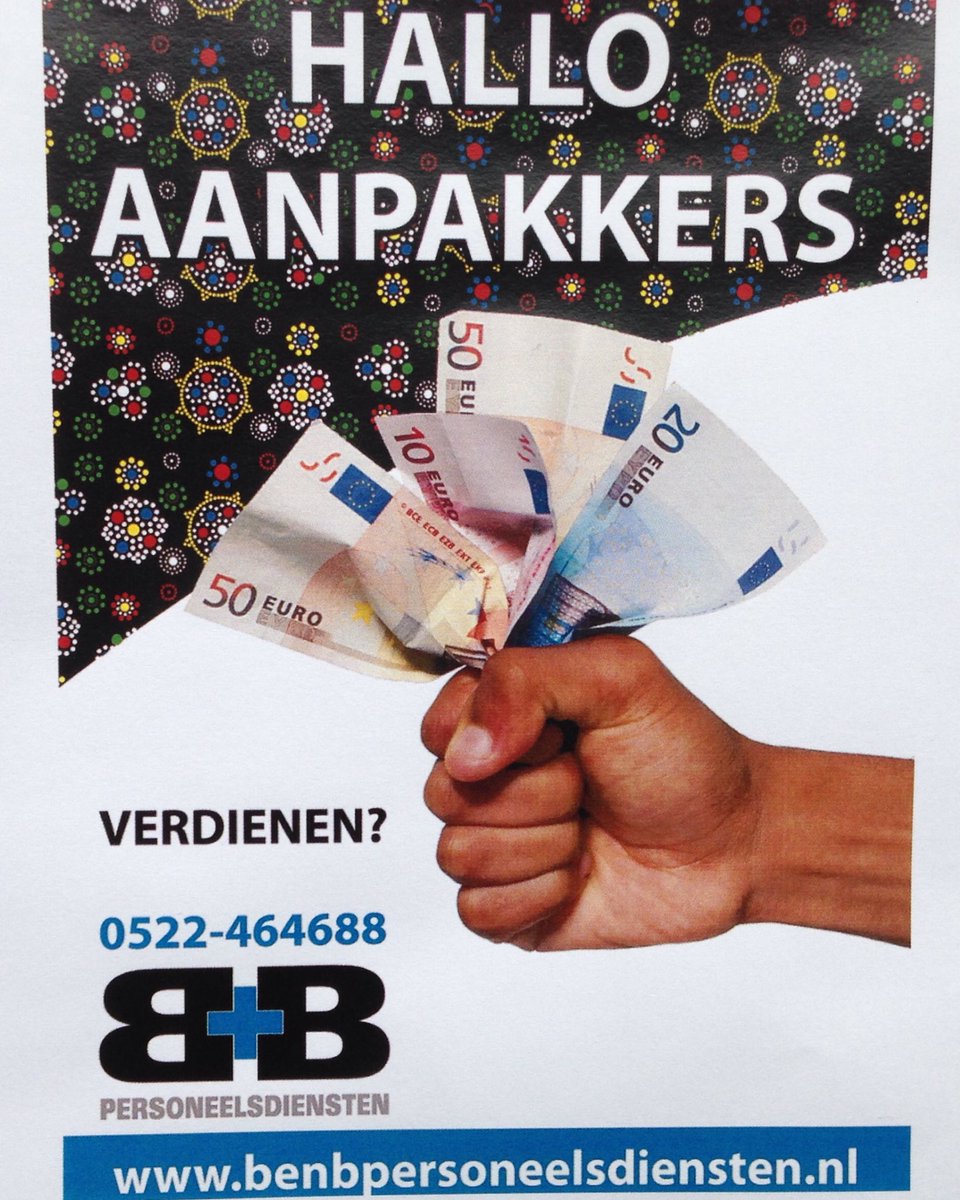 Hallo,ben jij die aanpakker.
Wij hebben werk!
0522-46 46 88