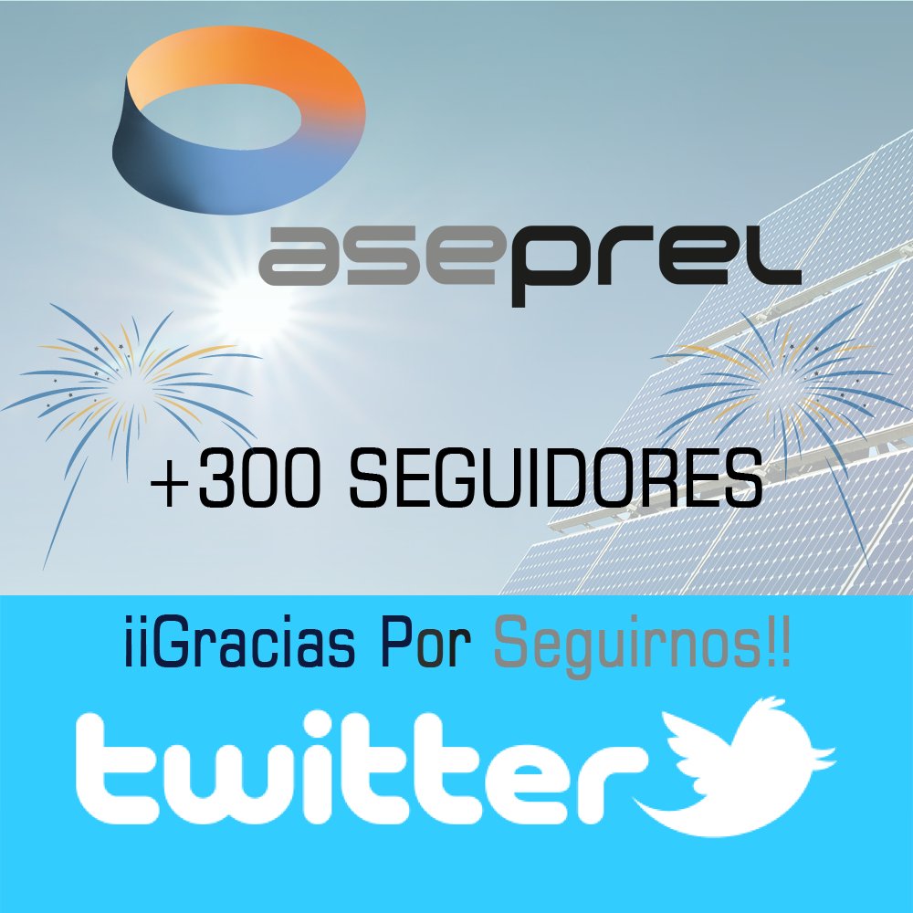 Gracias por seguirnos a <a href="/SolarEnergTech/">Solar Energy Tech</a> <a href="/joserivasweb/">Jose Rivas</a> <a href="/Trabajarmundo/">Trabajar por el Mundo</a> Para más info visite aseprel.es