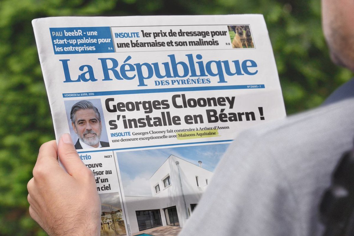 Maisons_Aqui's tweet photo. Georges Clooney fait construire à Arthez d’Asson avec Maisons Aquitaine. https://t.co/K9PLX3iK1X
