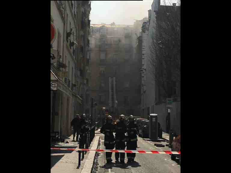 ABPNews's tweet photo. Pictures after the blast at a 7-storeyed building in #Paris .Exact reason of explosion still uknown. Police probe on https://t.co/zWgbL61eoR