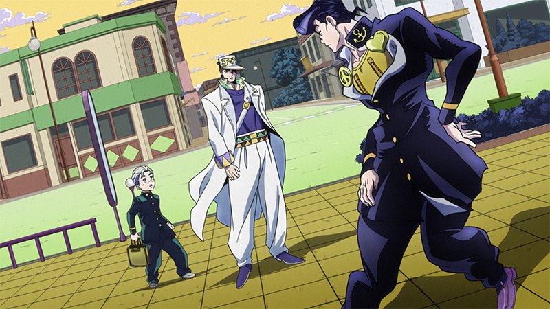 intimidating the pillar with jojo poses