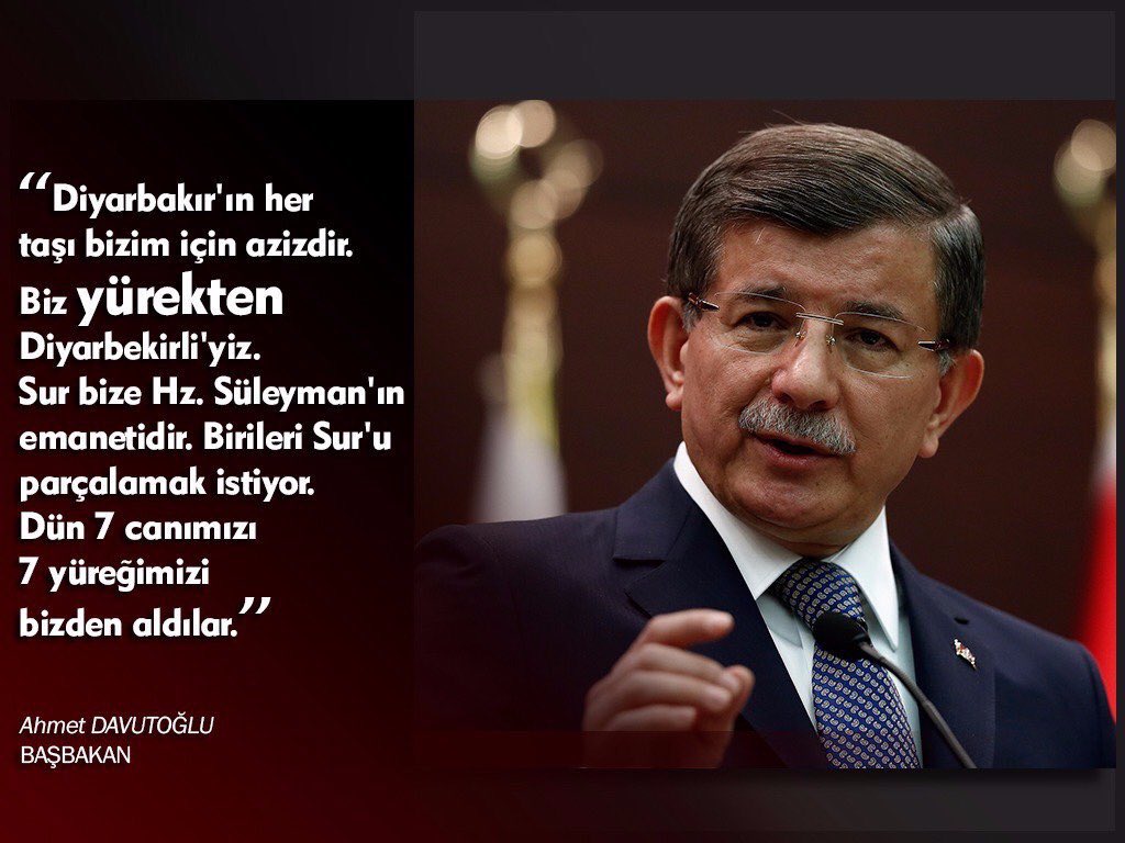 AKKADINGM's tweet photo. Başbakan'ımız @Ahmet_Davutoglu: "Diyarbakır'ın her taşı bizim için azizdir."
#BasbakanSurda https://t.co/UOkOm1h0Cn