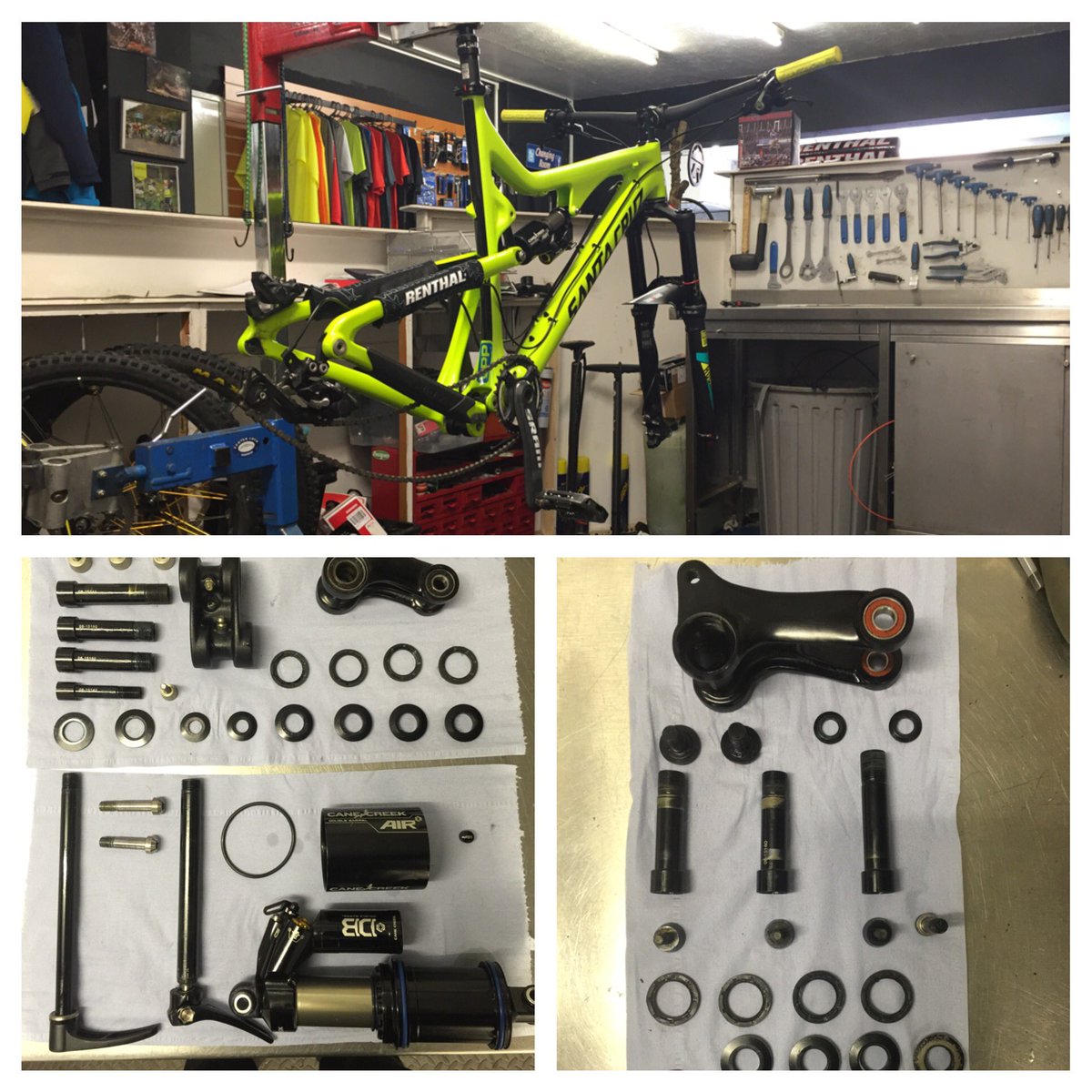 Cyclefixlimited's tweet photo. Big nomad overhaul in the workshop! @SantaCruz_uk @Jungleproducts #SantaCruz #cyclefix #carbon #jungleproducts https://t.co/sU2u5ARVLp