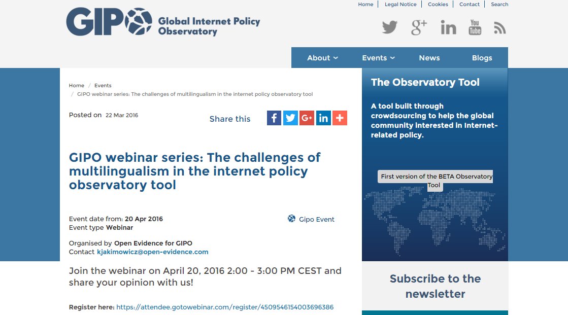 gipo_net's tweet photo. #GIPOnet #webinar: Challenges of #multilingualism in the #internet policy #observatorytool  https://t.co/9EolV7JjXD https://t.co/92Z6ChitUY