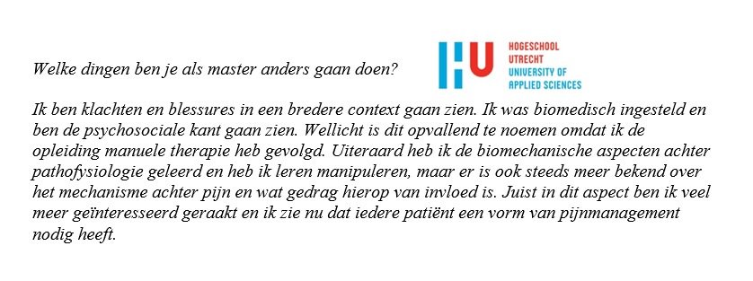 #HU Jelle Heisen, fysio van het jaar, vertelt wat de Master in Utrecht met hem heeft gedaan, inspirerend!