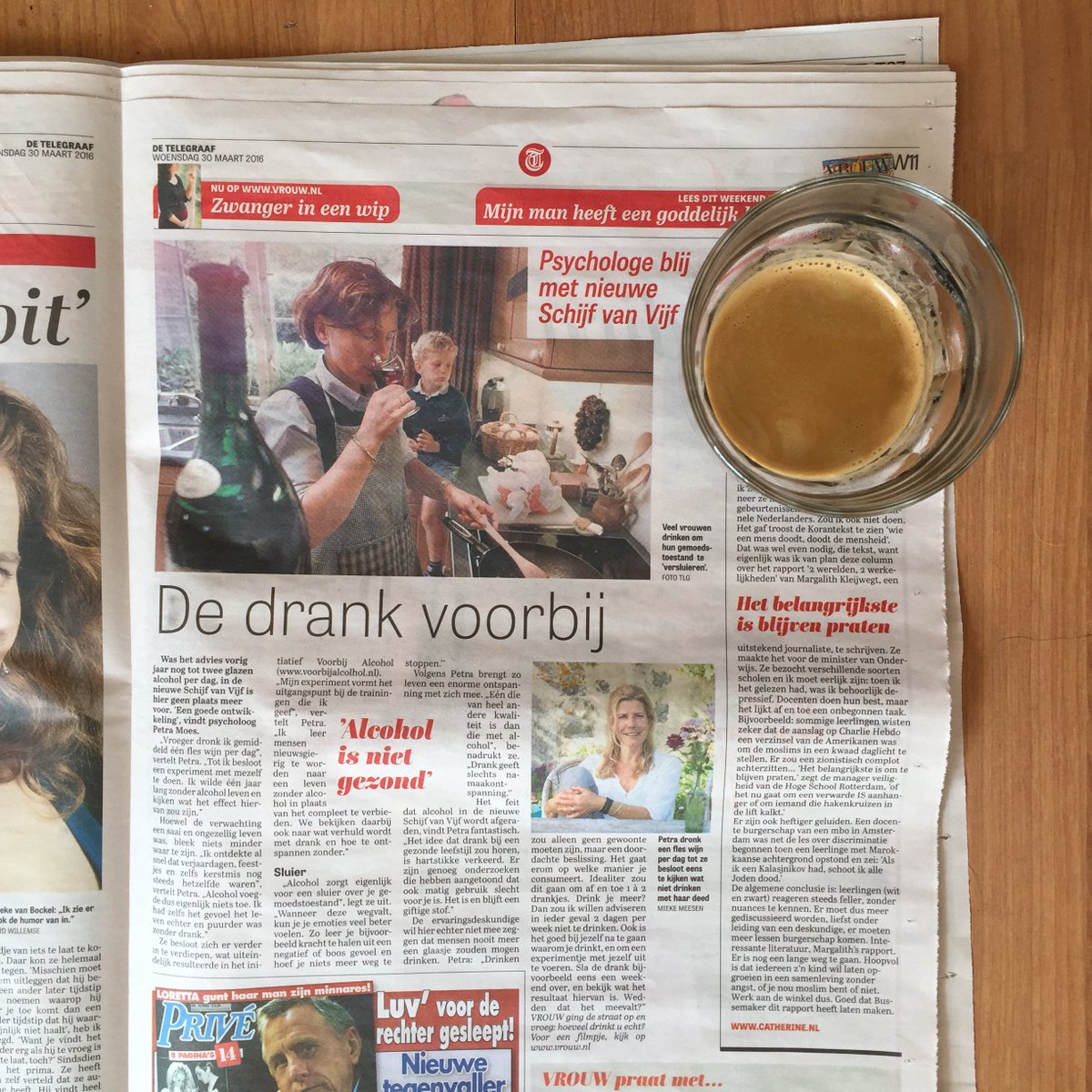 Ik stond in de Telegraaf!  Over dat alcohol niet bij een gezonde leefstijl hoort. pressreader.com/netherlands/de…