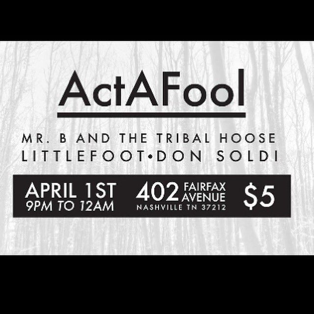 _RealLifeMusic's tweet photo. Its April fools!!! Come "Act A Fool" this Friday @402 Fairfax Ave - music starts at 9:00 pm - tickets are 5 bucks. https://t.co/I1BsgVZPb5