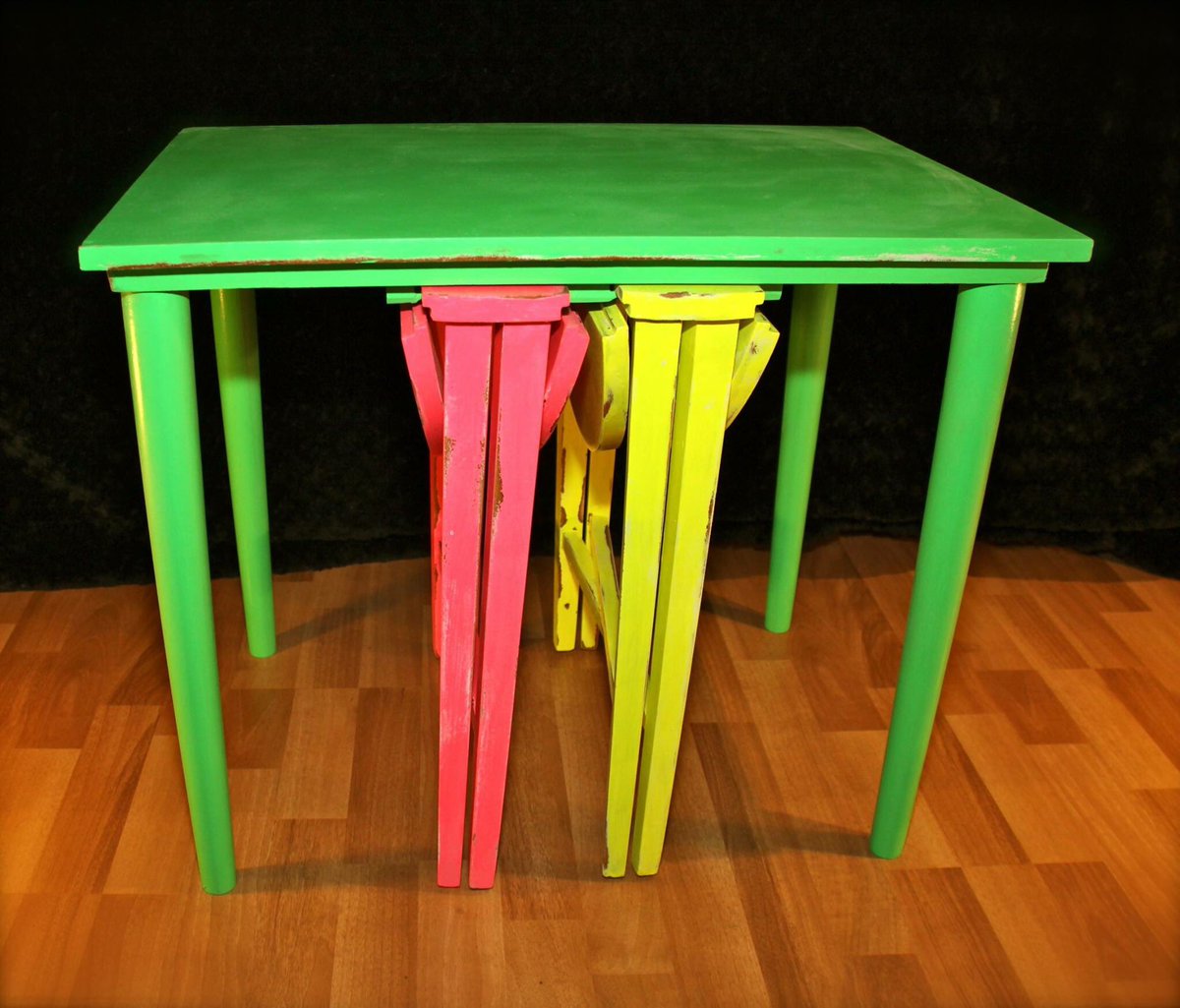 Check out our new 'Cyber Chic' teak nesting tables!! 1960s Gplan style tables given a drastic new look! £50