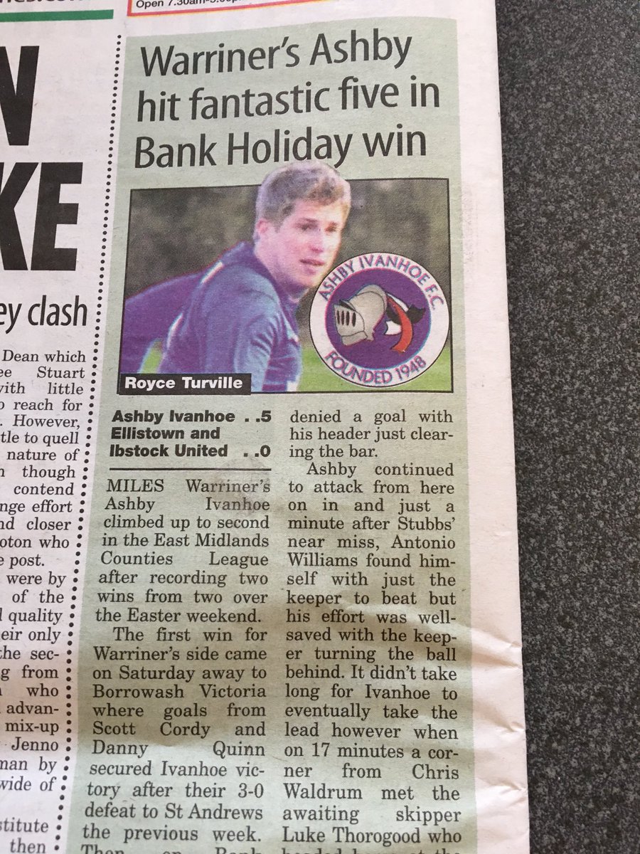 Thanx 4 coverage <a href="/AshbyTimes/">Ashby</a> off 2 <a href="/holbrooksports/">Holbrook Sports FC</a> tomorrow #EMCL 3 points required ! <a href="/NonLeagueBall/">Non-League Football</a> <a href="/NonLeagueCrowd/">Non League Crowds</a>