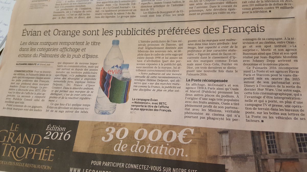 Ipsosbva's tweet photo. #PalmaPub Encore bravo à @evianwater @orange et @GroupeLaPoste https://t.co/J05Jam1vLh