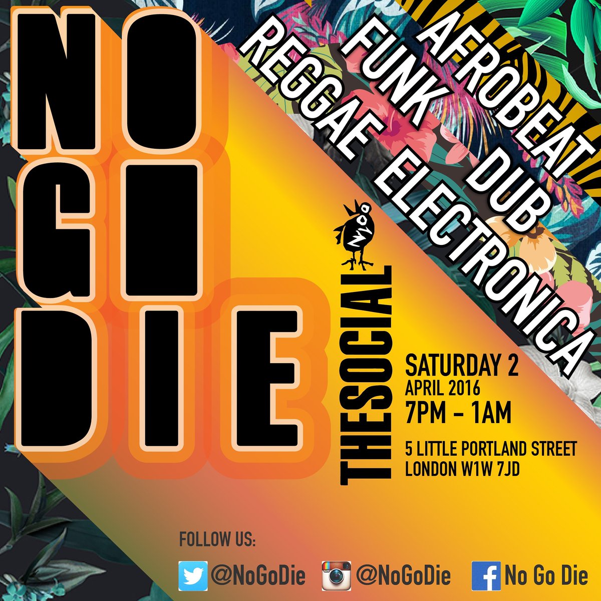 No Go Die <a href="/thesocial/">The Social</a> 2moro 2 Apr. Dropping fave labels: <a href="/Sofritosound/">Hugo Mendez</a> <a href="/Soundway/">Soundway Records</a> @mukatsukurecord <a href="/therealmrbongo/">MR BONGO</a>