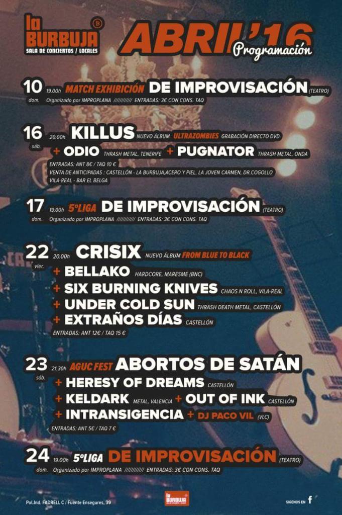 Llego Abril y volvemos con los directos!!