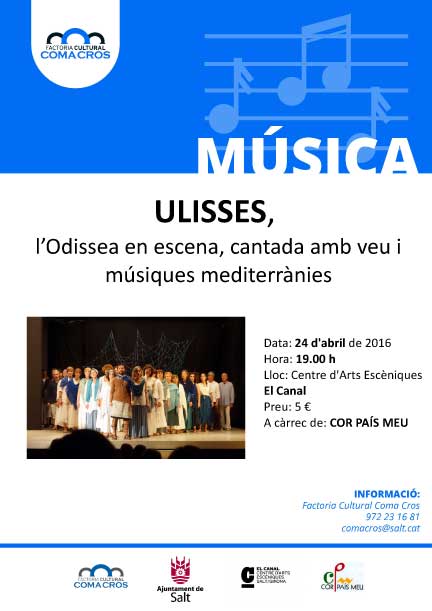 lizcastro's tweet photo. Ulisses: L'Odissea en escena, cantada amb veu i músiques mediterrànees, 24Abril, 19h a Salt. https://t.co/oKVqYJib72